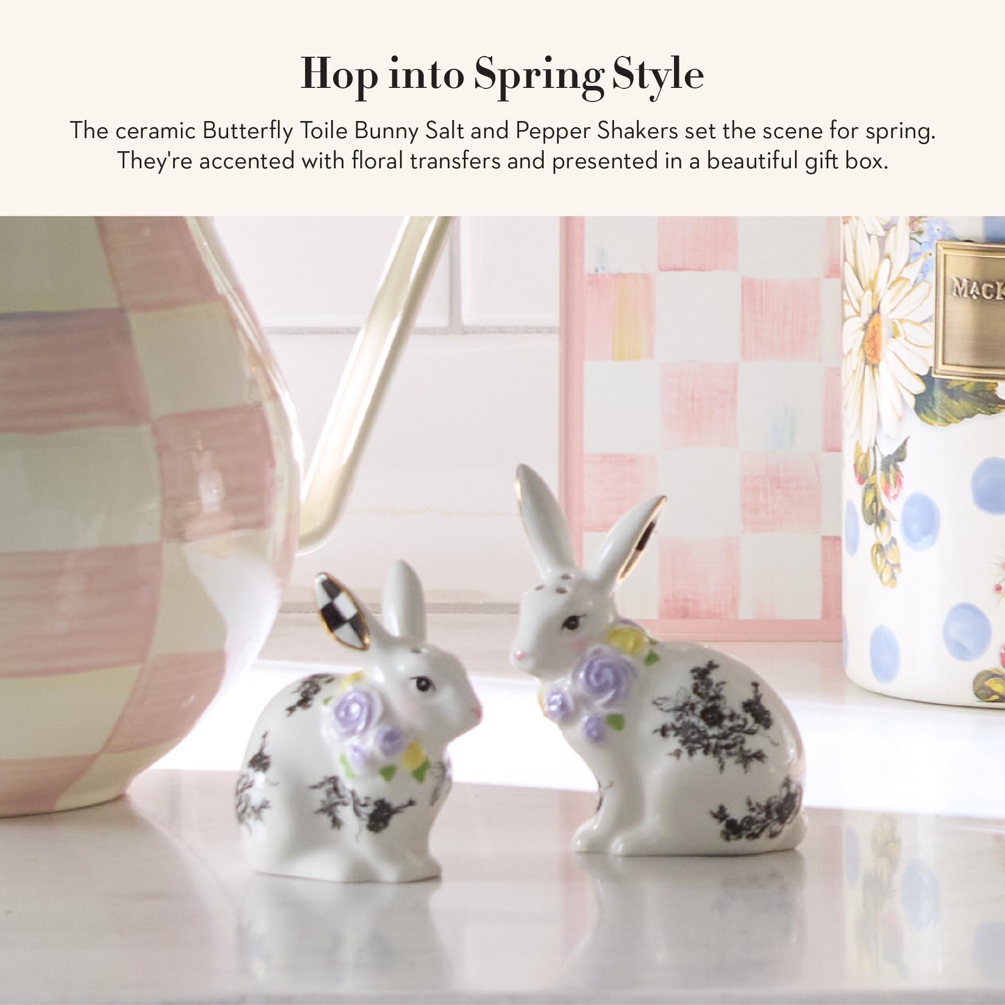 MACKENZiE マッケンジーチャイルズ　ウサギ　ペッパー入れセット Amazon.com: MACKENZIE-CHILDS Bunny Salt and Pepper Shaker